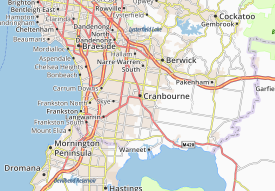 Kaart Plattegrond Cranbourne