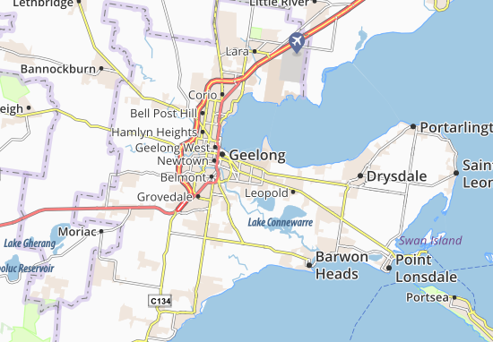 Mapa Geelong