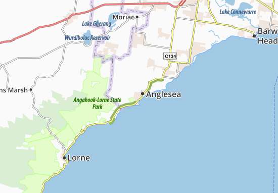Karte Stadtplan Anglesea