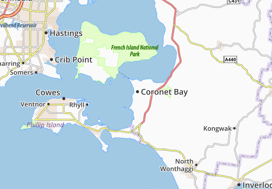 Karte Stadtplan Coronet Bay