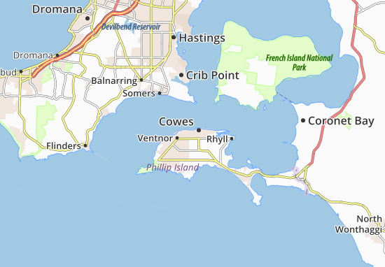Mapa Cowes