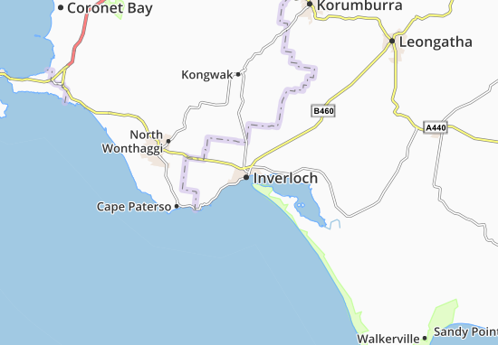 Mapa Inverloch
