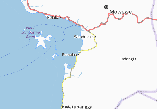 Kaart Plattegrond Pomalaa