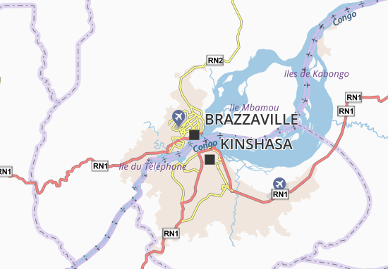 Kaart Plattegrond Brazzaville