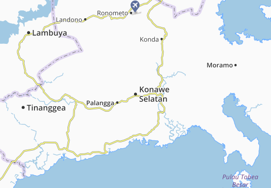 Kaart Plattegrond Konawe Selatan