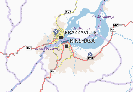 Karte Stadtplan Kinshasa