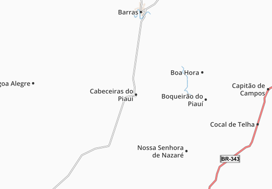 Mapa Cabeceiras do Piauí