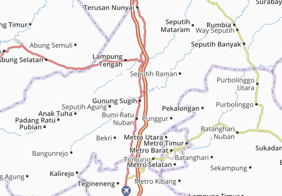 Karte Stadtplan Gunung Sugih