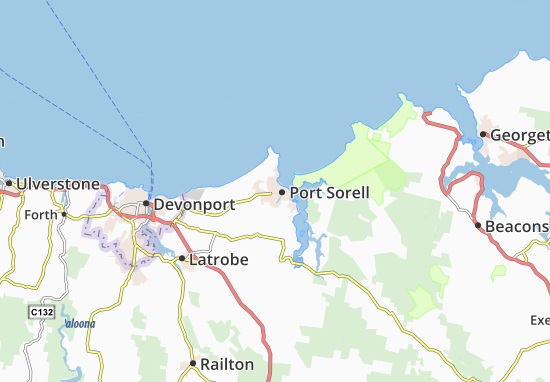 Kaart Plattegrond Port Sorell