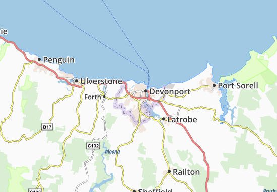 Karte Stadtplan Devonport