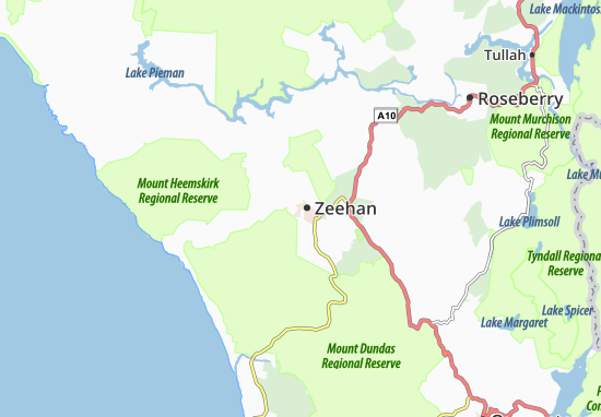 Kaart Plattegrond Zeehan