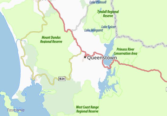Karte Stadtplan Queenstown