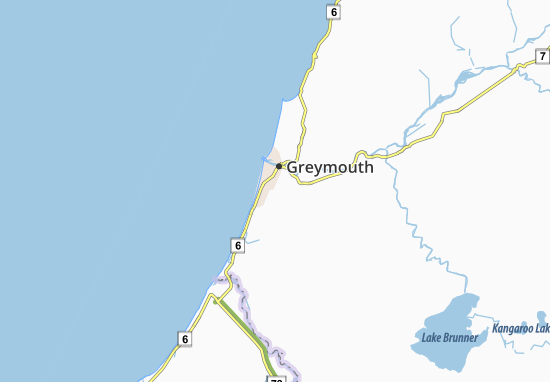 Mapa Greymouth