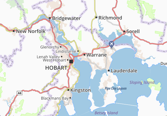 Karte Stadtplan Warrane