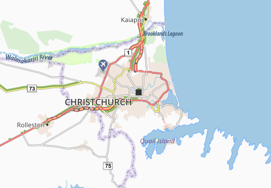 Kaart Plattegrond Christchurch