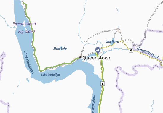 Mapa Queenstown