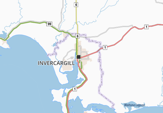 Kaart Plattegrond Invercargill