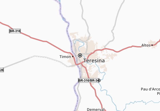 Karte Stadtplan Teresina