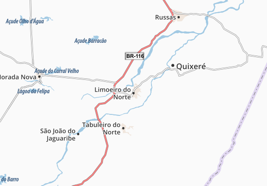 Kaart Plattegrond Limoeiro do Norte