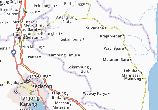 Kaart Plattegrond Lampung Timur