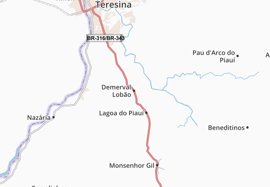 Demerval Lobão Map