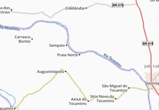 Kaart Plattegrond Praia Norte