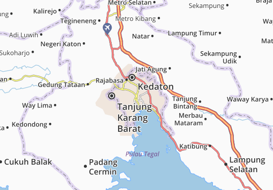 Kaart Plattegrond Tanjung Karang Timur