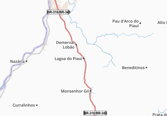 Kaart Plattegrond Lagoa do Piauí