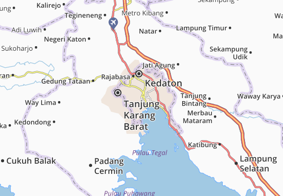Kaart Plattegrond Bandar Lampung-Kodya
