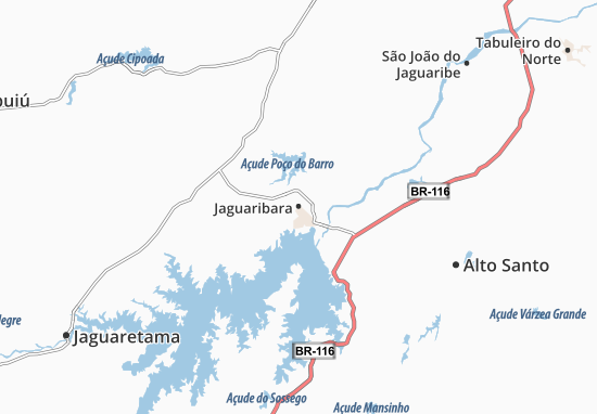 Karte Stadtplan Jaguaribara
