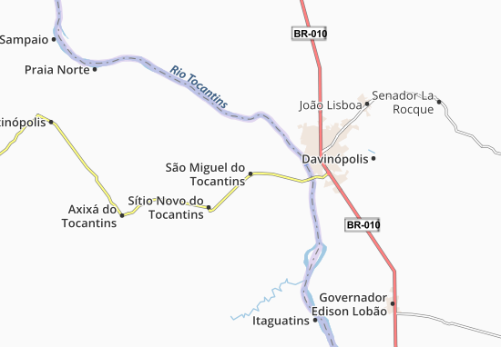 Kaart Plattegrond São Miguel do Tocantins