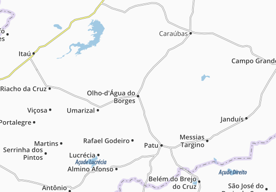 Karte Stadtplan Olho-d&#x27;Água do Borges