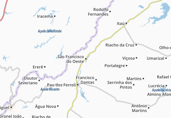 Kaart Plattegrond São Francisco do Oeste