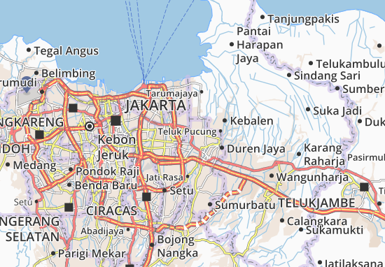 Karte Stadtplan Bekasi Barat