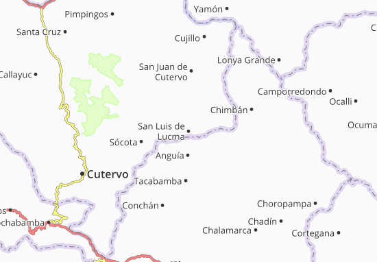 Karte Stadtplan San Luis de Lucma