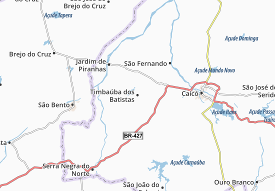 Kaart Plattegrond Timbaúba dos Batistas