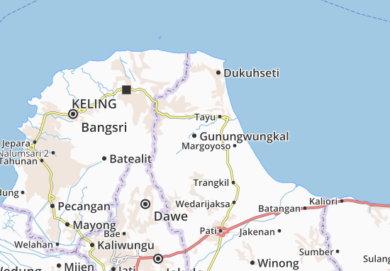 Kaart Plattegrond Gunungwungkal