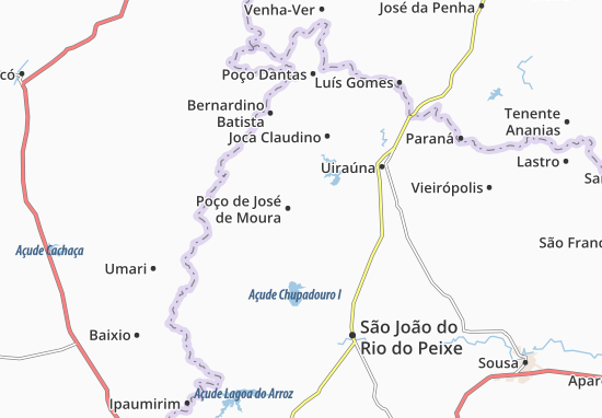 Karte Stadtplan Poço de José de Moura