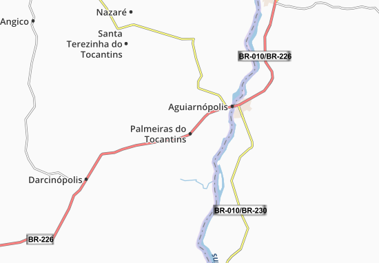 Karte Stadtplan Palmeiras do Tocantins