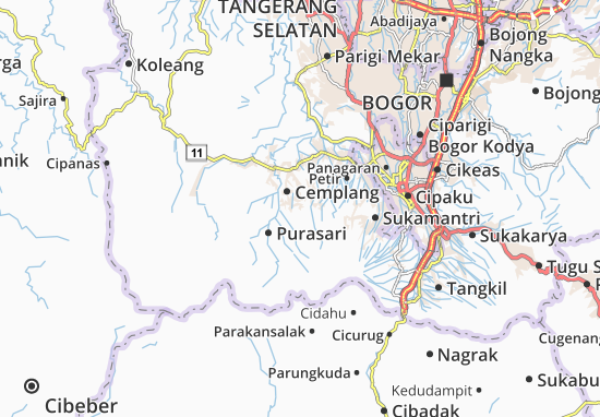 Karte Stadtplan Cibungbulang