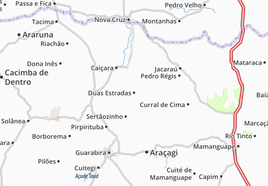 Duas Estradas Map