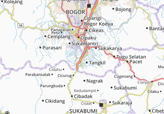 Karte Stadtplan Caringin