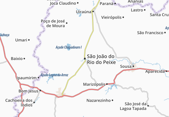 Karte Stadtplan São João do Rio do Peixe