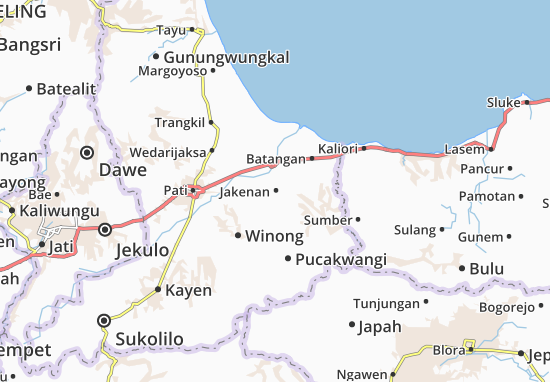 Kaart Plattegrond Jakenan
