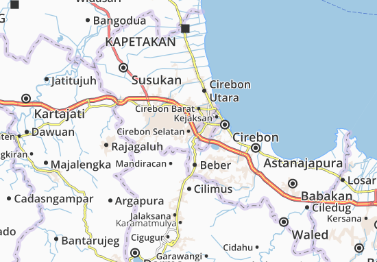 Kaart Plattegrond Cirebon Selatan