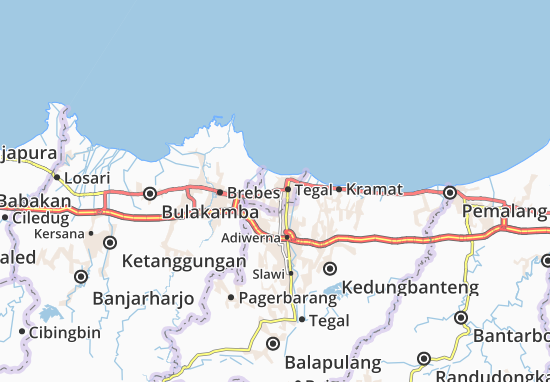 Karte Stadtplan Tegal-Kodya