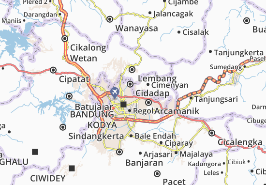 Karte Stadtplan Cibeunying Kaler