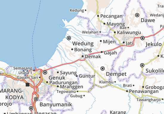 Karte Stadtplan Demak
