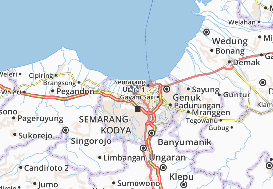 Kaart Plattegrond Semarang Barat