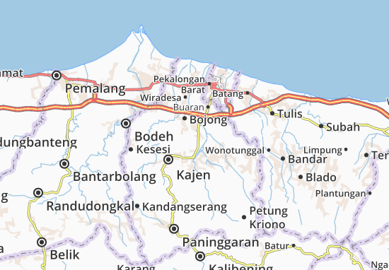 Karte Stadtplan Wonopringgo